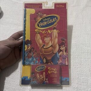 Disney Hercules Cassette Tape Sing Along & Song‎ Book Vintage Collectible